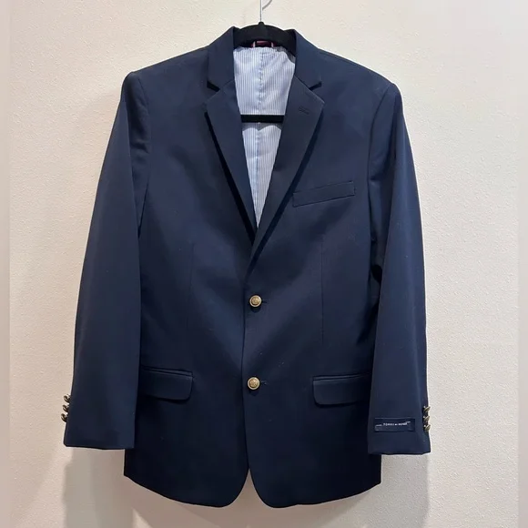 Tommy Hilfiger Boys Young Man Navy Suit, size 16 18 Jacket and Pants - Picture 2 of 10